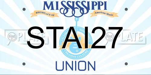 STAI27 Mississippi License Plate