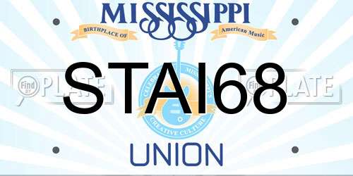 STAI68 Mississippi License Plate