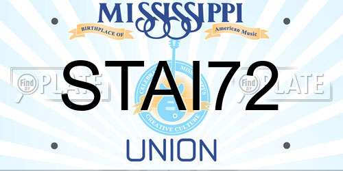 STAI72 Mississippi License Plate
