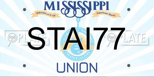 STAI77 Mississippi License Plate
