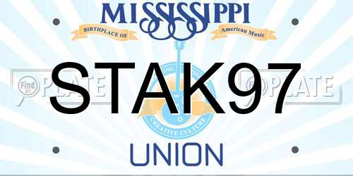 STAK97 Mississippi License Plate
