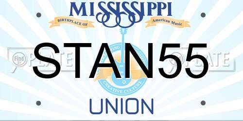 STAN55 Mississippi License Plate