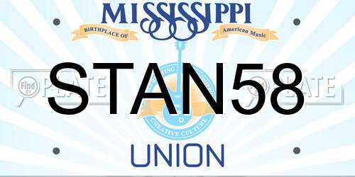 STAN58 Mississippi License Plate