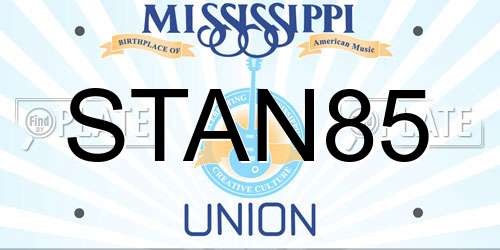 STAN85 Mississippi License Plate