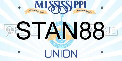 STAN88 Mississippi License Plate