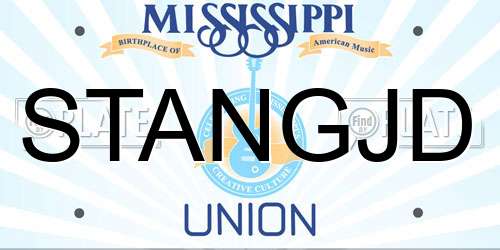 STANGJD Mississippi License Plate