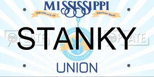 STANKY Mississippi License Plate