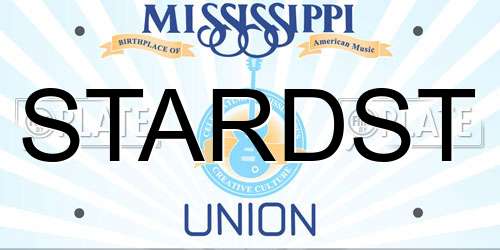 STARDST Mississippi License Plate