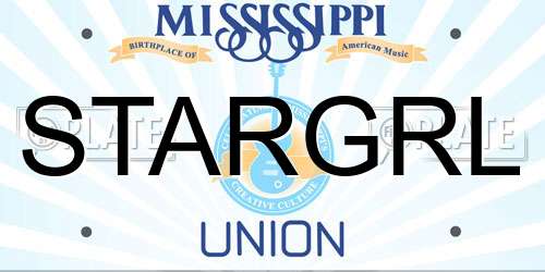 STARGRL Mississippi License Plate