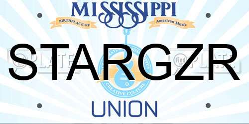STARGZR Mississippi License Plate
