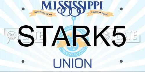 STARK5 Mississippi License Plate