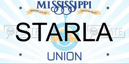 STARLA Mississippi License Plate