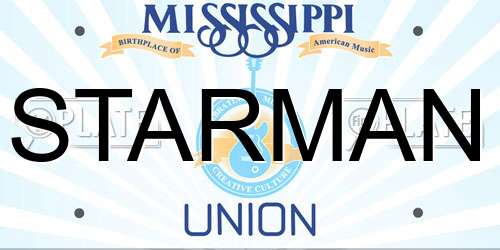 STARMAN Mississippi License Plate