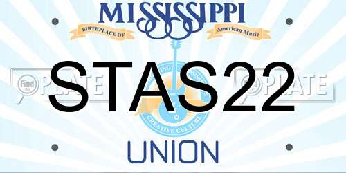 STAS22 Mississippi License Plate