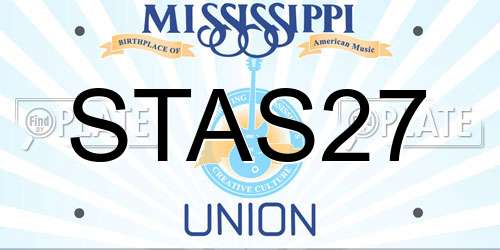 STAS27 Mississippi License Plate