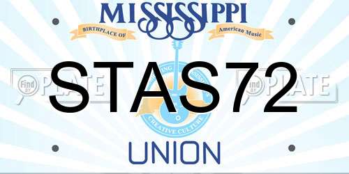 STAS72 Mississippi License Plate