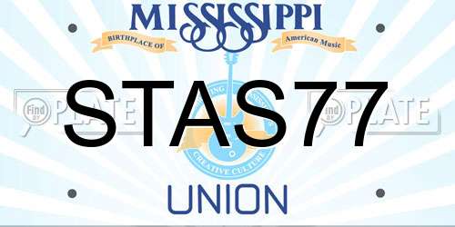 STAS77 Mississippi License Plate