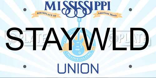STAYWLD Mississippi License Plate