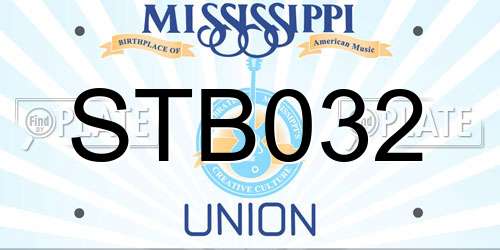 STB032 Mississippi License Plate