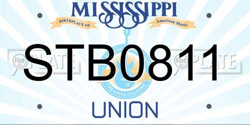STB0811 Mississippi License Plate