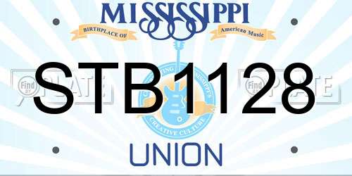 STB1128 Mississippi License Plate
