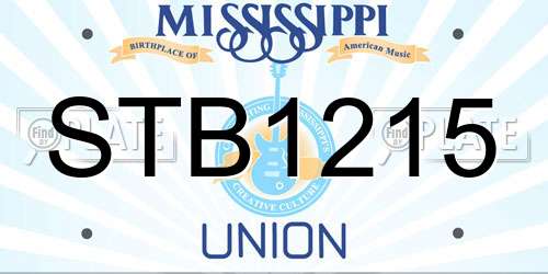 STB1215 Mississippi License Plate