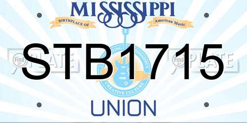 STB1715 Mississippi License Plate