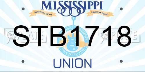 STB1718 Mississippi License Plate