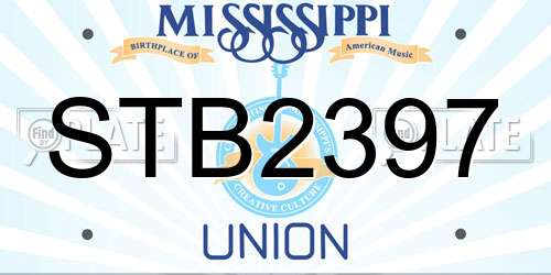 STB2397 Mississippi License Plate