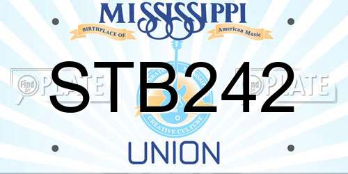 STB242 Mississippi License Plate