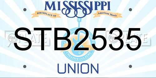 STB2535 Mississippi License Plate
