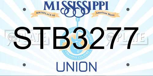 STB3277 Mississippi License Plate