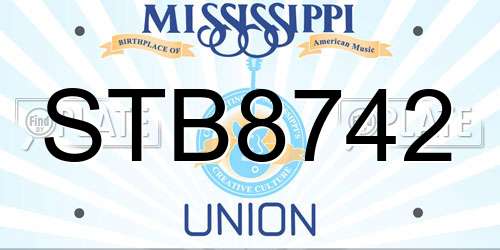 STB8742 Mississippi License Plate