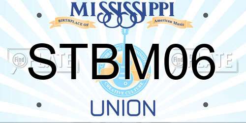STBM06 Mississippi License Plate
