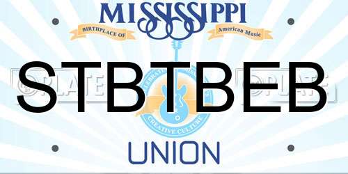 STBTBEB Mississippi License Plate