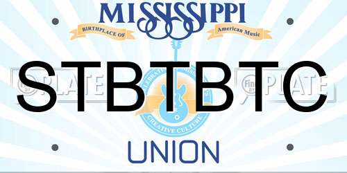 STBTBTC Mississippi License Plate