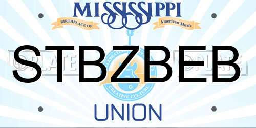 STBZBEB Mississippi License Plate