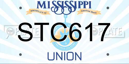 STC617 Mississippi License Plate