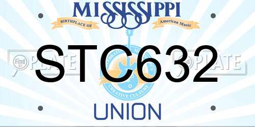 STC632 Mississippi License Plate