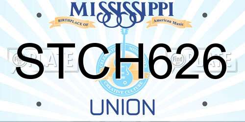 STCH626 Mississippi License Plate
