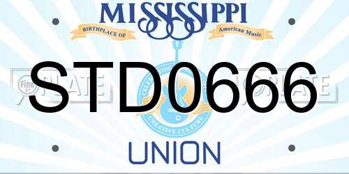 STD0666 Mississippi License Plate