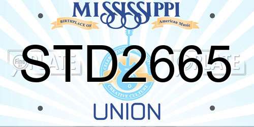 STD2665 Mississippi License Plate