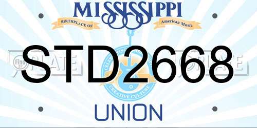 STD2668 Mississippi License Plate