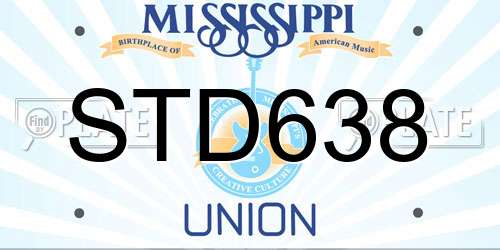 STD638 Mississippi License Plate
