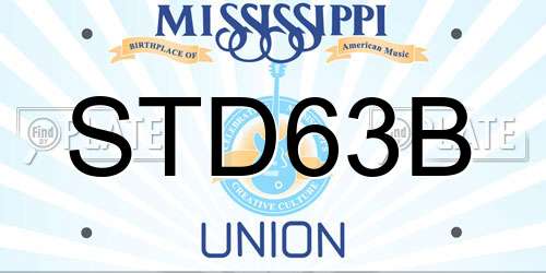 STD63B Mississippi License Plate