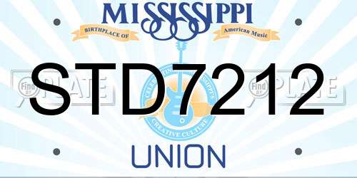 STD7212 Mississippi License Plate