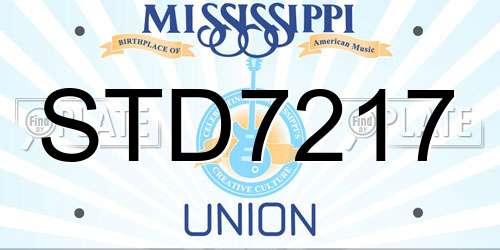 STD7217 Mississippi License Plate