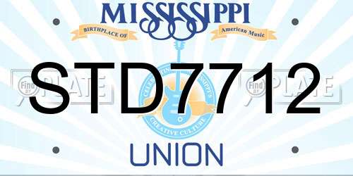 STD7712 Mississippi License Plate