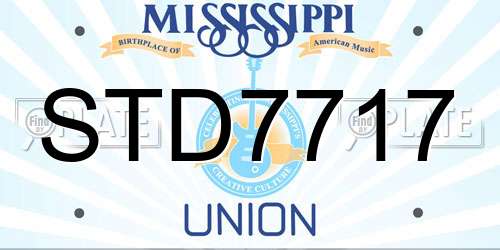 STD7717 Mississippi License Plate
