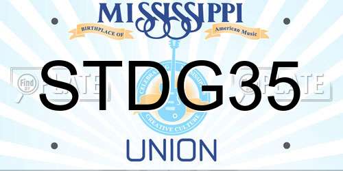 STDG35 Mississippi License Plate